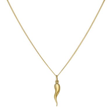 New 9ct Yellow Gold Horn Of Life Pendant & 18" Necklace