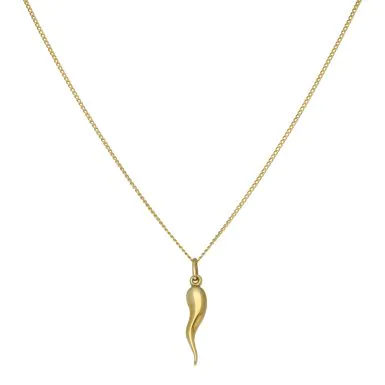 New 9ct Yellow Gold Horn Of Life Pendant & 18" Necklace