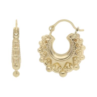 New 9ct Yellow Gold Baby Traditional Creole Hoop Earrings