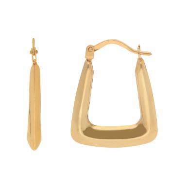 New 9ct Yellow Gold Handbag Shaped Creole Hoop Earrings