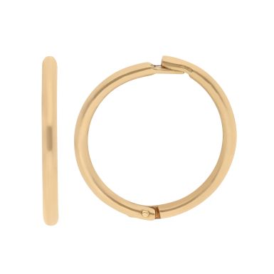New 9ct Yellow Gold 10mm Plain Hinged Sleeper Earrings