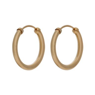 New 9ct Yellow Gold 18mm Sleeper Hoop Earrings