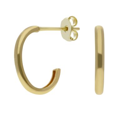 New 9ct Yellow Gold Curved 3/4 Hoop Drop Earrings