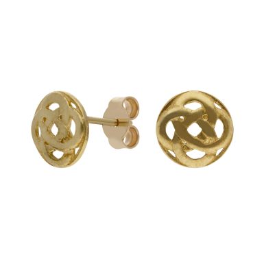 New 9ct Yellow Gold Celtic Circle Stud Earrings