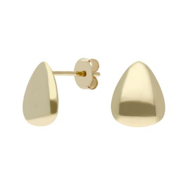 New 9ct Yellow Gold Cushioned Teardrop Triangle Stud Earrings