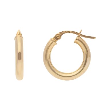 New 9ct Yellow Gold 16mm Small Hoop Earrings