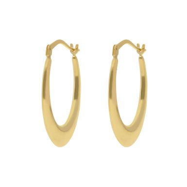 New 9ct Yellow Gold Oval Hoop Earrings