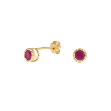 New 9ct Yellow Gold Ruby Stud Earrings