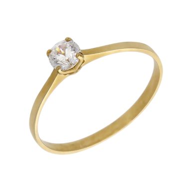 New 9ct Yellow Gold Cubic Zirconia Solitaire Ring
