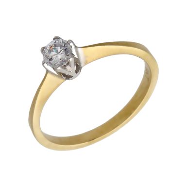 New 9ct Yellow Gold Cubic Zirconia Solitaire Ring
