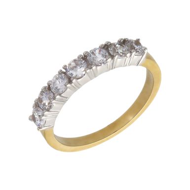 New 9ct Yellow Gold Cubic Zirconia Half Eternity Ring