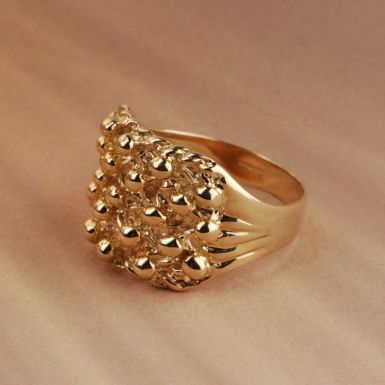New 9ct Yellow Gold 5 Row Keeper Ring