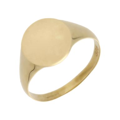 New 9ct Yellow Gold Polished Oval Signet Ring