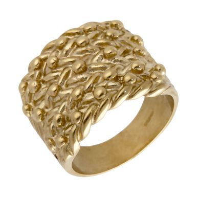 New 9ct Yellow Gold 5 Row Keeper Ring