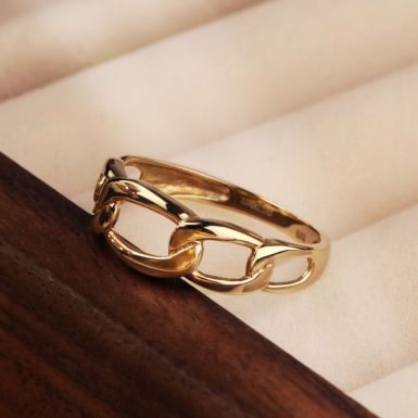 New 9ct Yellow Gold Chain Link Ring