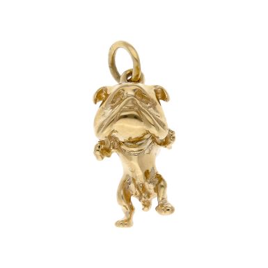 New 9ct Yellow Gold Solid Polished Bulldog Pendant