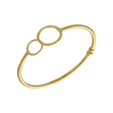 New 9ct Yellow Gold Hollow Double Circle Bangle