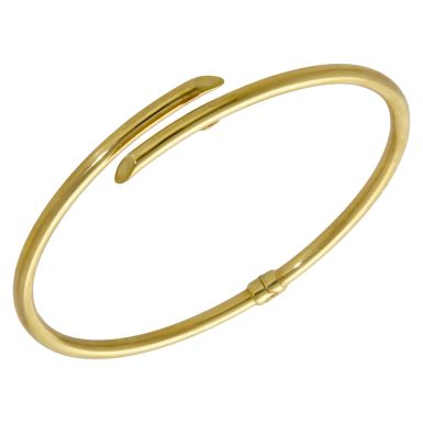 New 9ct Yellow Gold Hollow Crossover Hinged Bangle