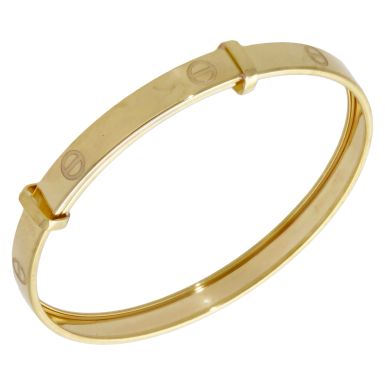 New 9ct Yellow Gold Childs Hollow Screw Design Bangle