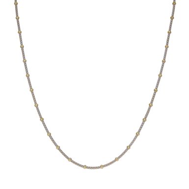 Pre-Owned 9ct Yellow & White Gold 16 Inch Station Necklace