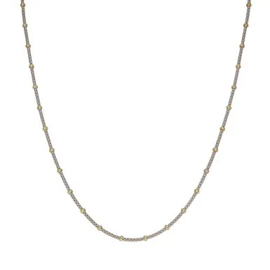 Pre-Owned 9ct Yellow & White Gold 16 Inch Station Necklace