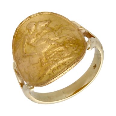 Pre-Owned 1907 Bent Over Sovereign Ring