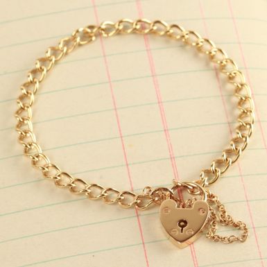 Pre-Owned Vintage 1980 7 Inch 9ct Curb Link Charm Bracelet