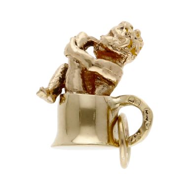 Pre-Owned Vintage 1977 9ct Baby in Cup Charm
