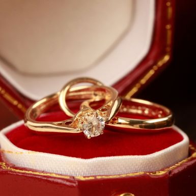 Pre-Owned Vintage 1987 9ct Wedding & Engagement Rings Charm