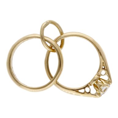 Pre-Owned Vintage 1987 9ct Wedding & Engagement Rings Charm