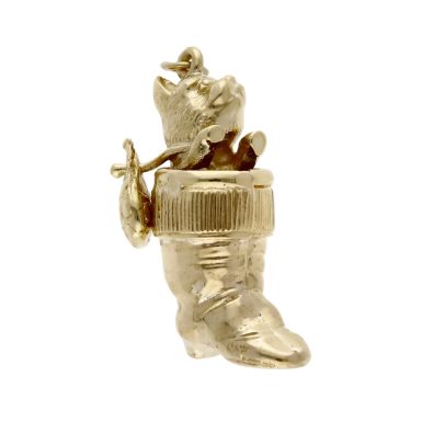 Pre-Owned Vintage 1967 9ct Yellow Gold Dick Whittington Cat Charm