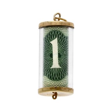 Pre-Owned Vintage 1967 9ct Yellow Gold £1 Note Capsule Charm