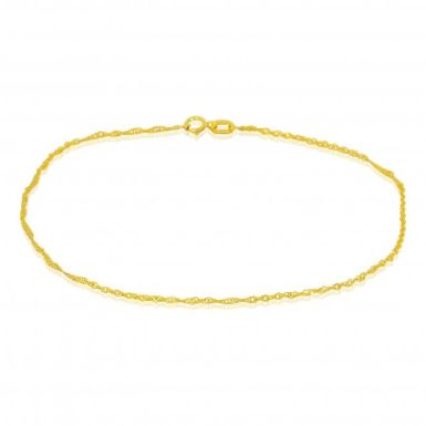 New 9ct Yellow Gold 9 Inch Twisted Curb Anklet