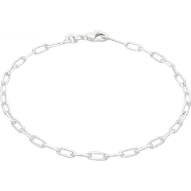New Sterling Silver 7.5 Inch Fine Paper Clip Link Bracelet