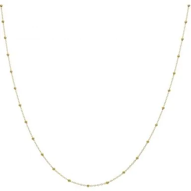 New 9ct Yellow Gold 18 Inch Bobble Station Satellite Necklace