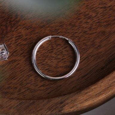 New Sterling Silver 20mm Sleeper Style Hoop Earrings