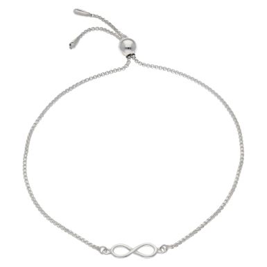 New Sterling Silver Infinity Slider Toggle Bracelet