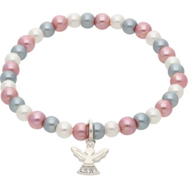 New Sterling Silver Guardian Angel Pearl Bracelet