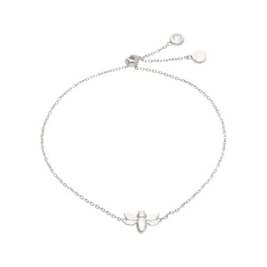 New Sterling Silver Adjustable Slider Toggle Bee Bracelet