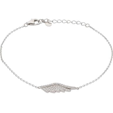 New Sterling Silver Cubic Zirconia Angel Wing Bracelet
