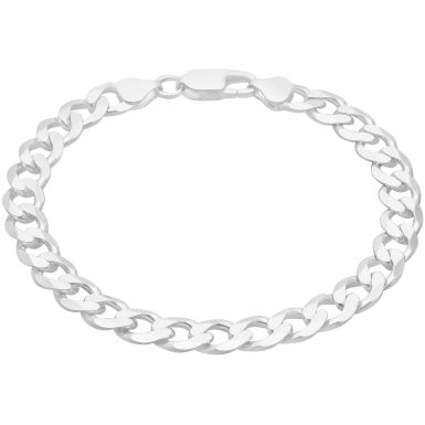 New Sterling Silver 8.5" Gents Solid Curb Bracelet 16.7g