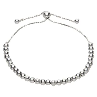 New Sterling Silver Beaded Toggle Bracelet