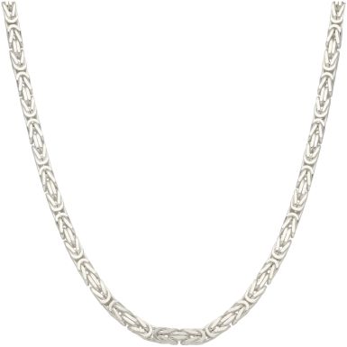 New Sterling Silver 22" Solid Byzantine Chain Necklace 2.4oz