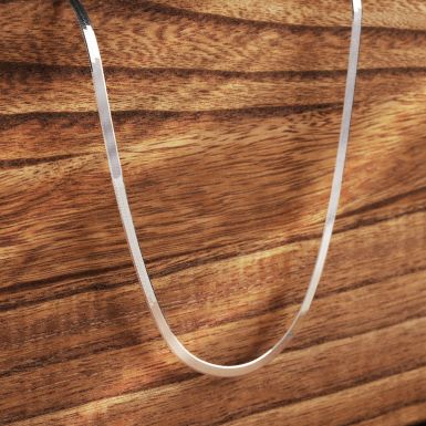 New Sterling Silver 18" Herringbone Link Necklace