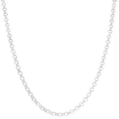 New Sterling Silver 24" Round Belcher Link Chain Necklace