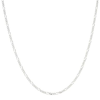 New Sterling Silver 18" Figaro Chain Necklace