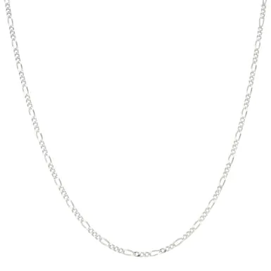 New Sterling Silver 18" Figaro Chain Necklace