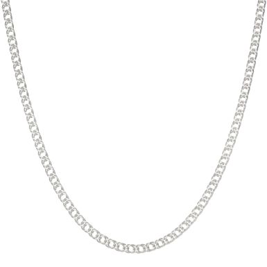 New Sterling Silver 20" Double Curb Link Chain Necklace