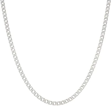 New Sterling Silver 20" Double Curb Link Chain Necklace