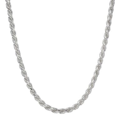 New Sterling Silver 26" Diamond-Cut Rope Chain Necklace 1.6oz